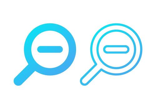 Gradient Blue Zoom Out Flat Colored Illustration for Minimization and Interface View Concept vector