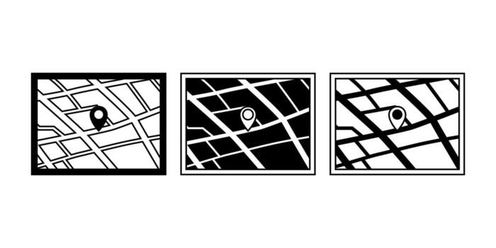 Map Black Icon Bundle for Navigation and Travel vector