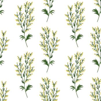 Sagebrush seamless pattern. Sage sprig pattern. Botanical Background for wallpapers, wedding, wrapping paper, textile vector