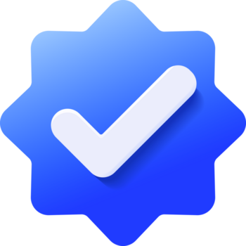 azul Verifica Carraça marca 3d gradiente ícone Distintivos png