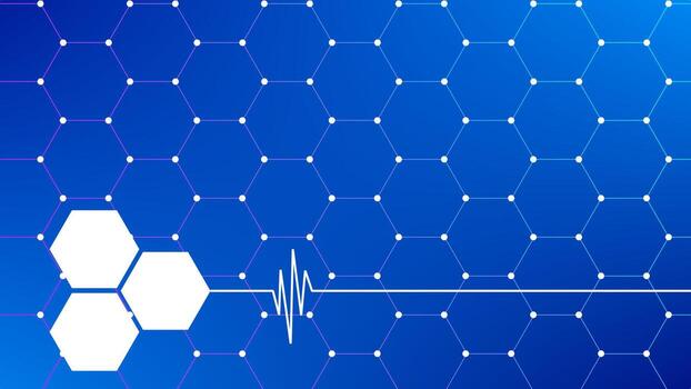 Molecular Hexagon Network - Abstract Medical Background vector