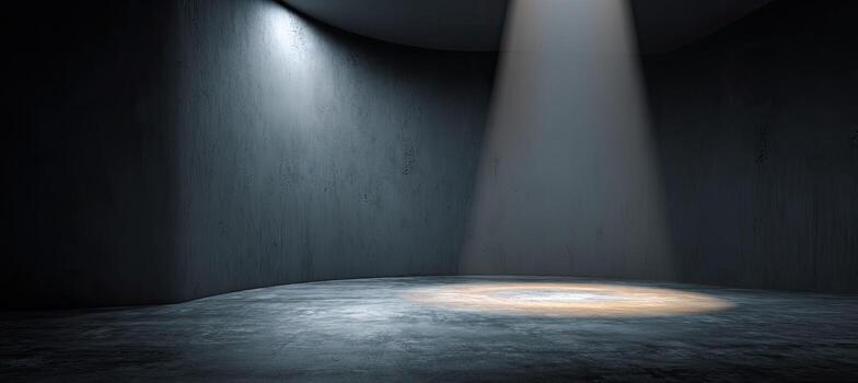 An empty room with a spotlight shining down on it photo