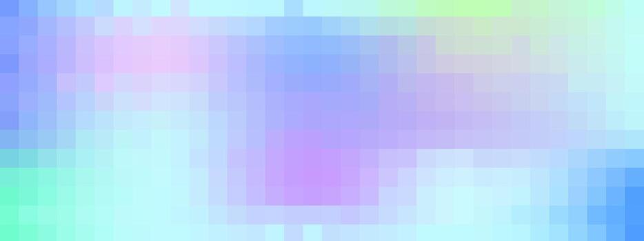Pixel gradient background with pastel mosaic squares. Blue, pink, purple geometric blocks arranged randomly. abstract grid texture. Template backdrop for modern digital media vector