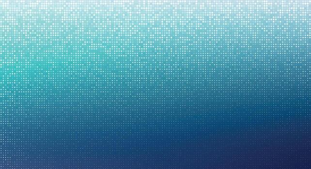 Blue gradient halftone background with scattered dot pixel pattern vector