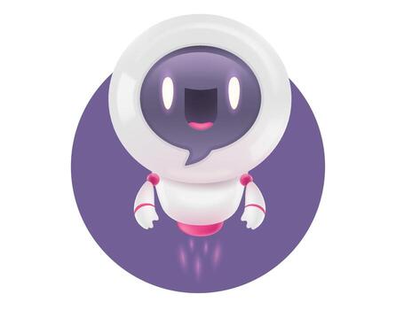 ilustración de linda robot. icono para chatbot en realista estilo. charla bot. vector