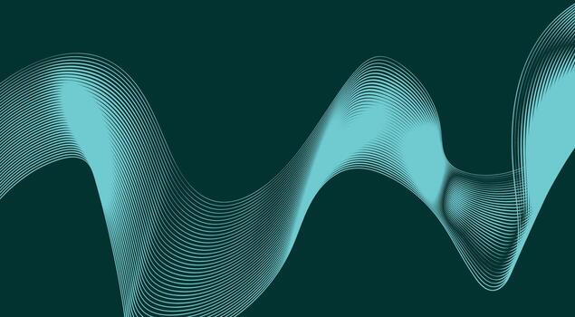 Blend Curved Wavy Lines Background Cyan Design Abstract Illustration vector