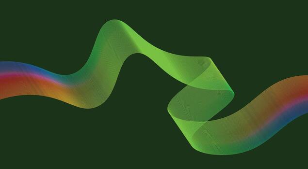 Wavy Blend Lines Abstract Background Green Colorful Gradient Curved Design Illustration vector