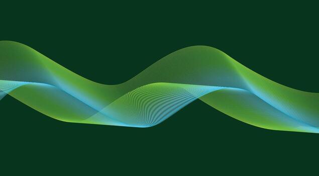 Blend Wavy Lines Curved Background Green Cyan Gradient Abstract Design Illustration vector