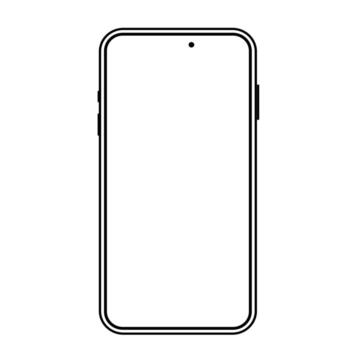 contorno de moderno teléfono inteligente con blanco pantalla mínimo ilustración representando móvil dispositivo modelo vector