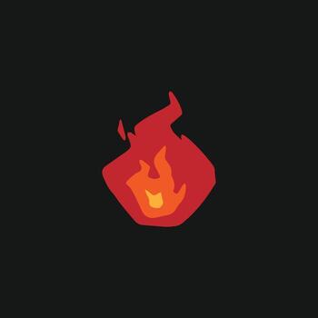Minimalist fire icon. Flat design asset representing burning, heat, and energy for user interface design and warning graphics vector