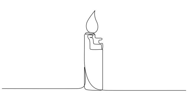 minimalista continuo línea dibujo de un iluminado encendedor, vector