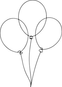 sencillo mano dibujado bosquejo de Tres flotante globos vector