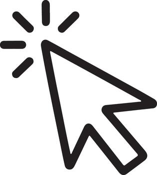 Computer mouse cursor clicking icon with motion lines vector