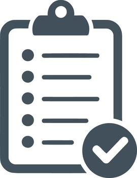 Clipboard with checklist and completed task icon vector