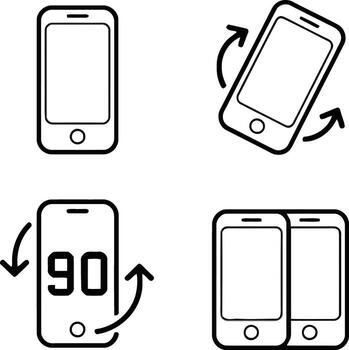 Smartphone rotation and orientation icons for user interface design vector