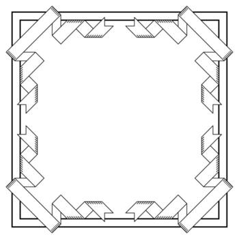 Frame with abstract linear ribbons. Decorative abstract background. vector