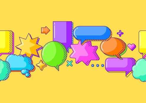 Pattern with speech bubbles. Decorative abstract objects in line style. vector