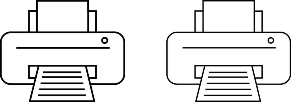 Print Icon collection simple pictogram symbols for web and mobile app Interface. vector