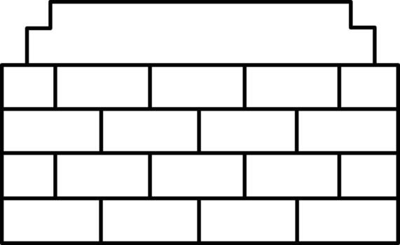 Minimal wall single icon for construction, architecture, and building design concepts vector