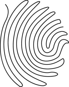 Fingerprint security scan continuous line icon representing identity technology and protection vector