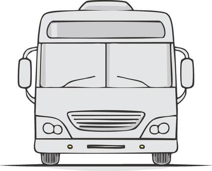 Front view of a cartoon-style bus graphic illustration vector