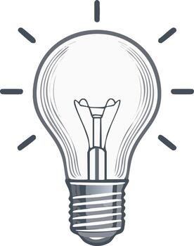 Light Bulb Illustration with Rays Symbolizing Idea Generation and Creative Thinking vector