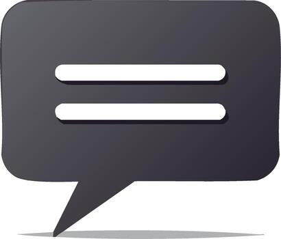 Dark Grey Speech Bubble Icon Representing Digital Communication and Online Conversation vector
