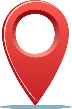 Red 3D Location Pin Icon Symbolizing Destination and Navigation vector