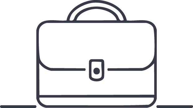 minimalista línea Arte ilustración de un clásico negocio maletín icono representando profesional trabajo y ejecutivo Tareas vector