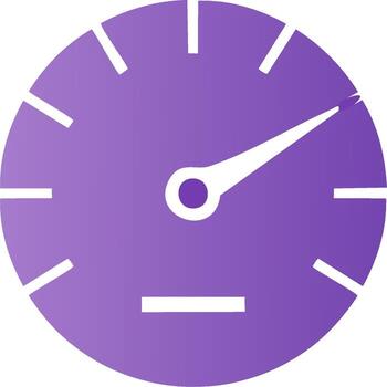 Purple Speedometer Gauge Icon Indicating High Speed and Performance vector