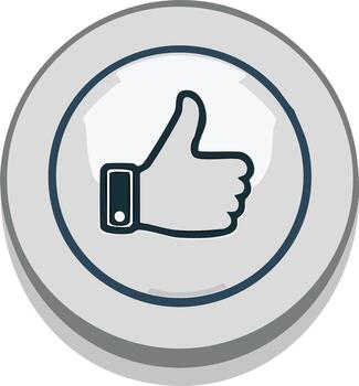 Thumbs Up Symbol inside a Circle with a Shadow Effect vector