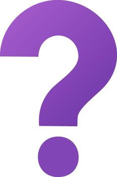 Question mark symbol in purple gradient, query or doubt icon on a white background vector