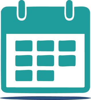 sencillo mano dibujado calendario icono para fecha y calendario administración vector