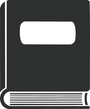 Simple book icon illustration. Closed textbook or diary symbol for education, knowledge, and library concepts vector