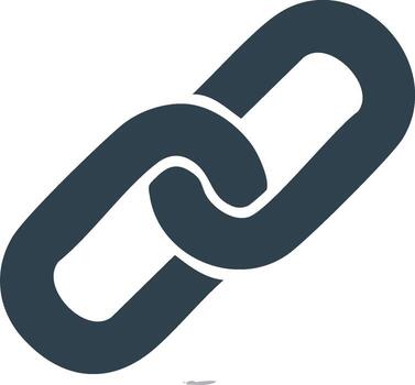 Interlocked chain link icon symbol for connection website URL internet network vector