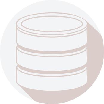 Stacked cylindrical containers with simple line art and subtle shadow effect vector