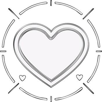 A heart in a circle with arrows around it vector