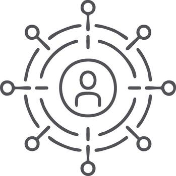 Digital network icon illustrating user profile connections and community links vector