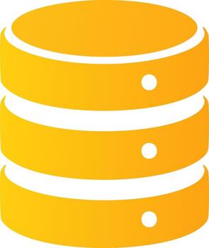 Gradient orange database icon representing digital data storage and information server technology vector