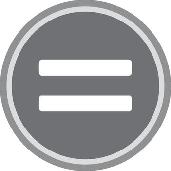 Gray circle with white equal sign symbol Simple abstract design for equality or mathematics vector