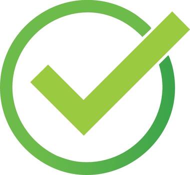 vibrante verde marca de verificación icono en circular marco simbolizando aprobación, éxito, y verificación vector