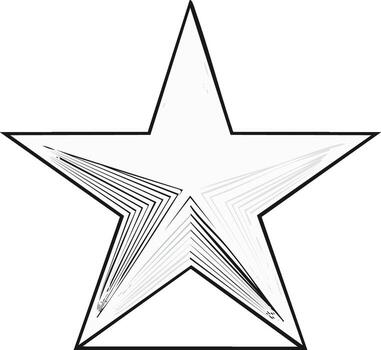 Monochrome geometric star with an abstract line art pattern creating an optical illusion vector