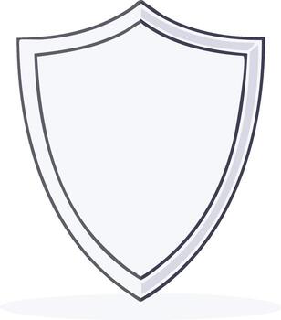 Simple Outline Shield Icon, Symbol of Protection and Security vector
