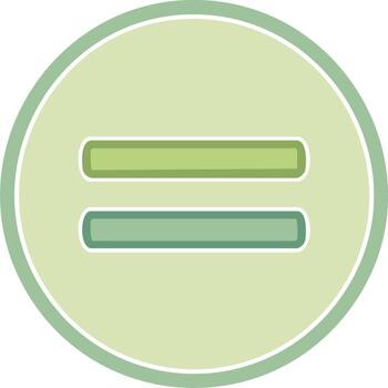 Green circle with two horizontal bars symbol for equal vector