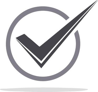 Simple checkmark icon in a circle representing approval, confirmation, and success illustration vector