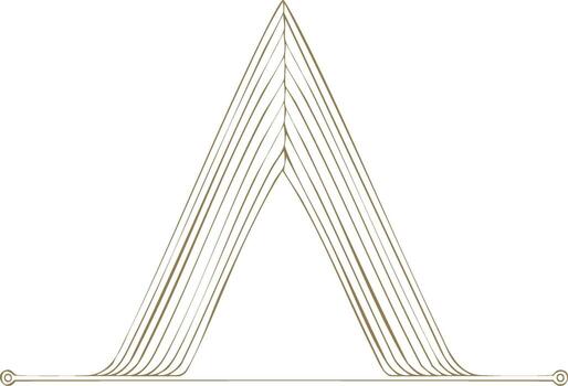 Minimalist Abstract Geometric Lines Forming Arch Structure vector