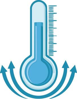 Thermometer Indicating Rising Temperature with Upward Arrows Symbolizing Growth or Increase vector