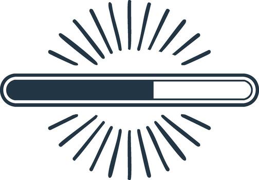 sencillo Progreso bar con radiante líneas para cargando o amortiguamiento indicador vector