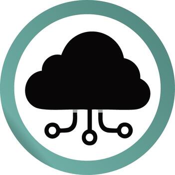 digital nube red almacenamiento icono representando moderno Internet tecnología y datos transferir vector