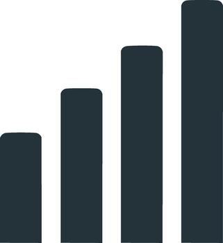 Rising bar graph icon symbolizing progress growth and strong signal vector